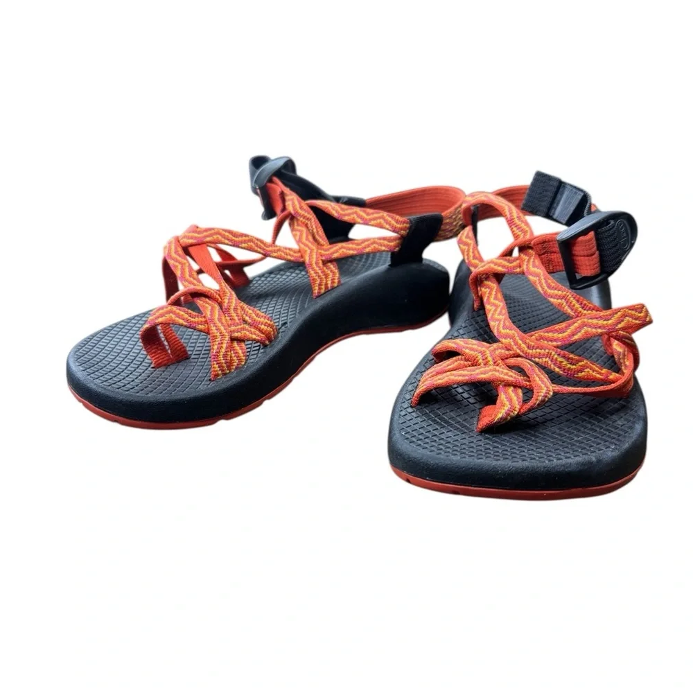 🧡 Chaco Z/1 Classic Women’s Sandals 🖤 Black & Orange Hiking Adventure Size 6 🌿